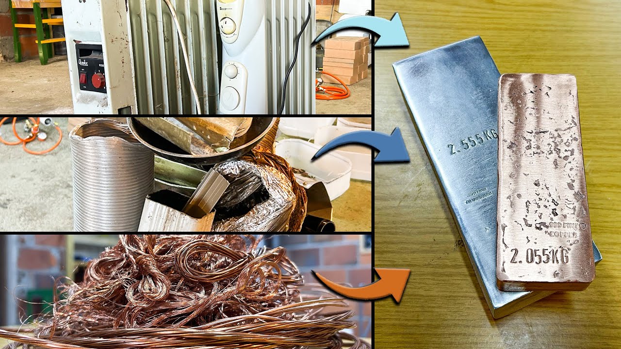 Old Radiators!? Pure Copper & Aluminium Ingots - ASMR - Metal Melting