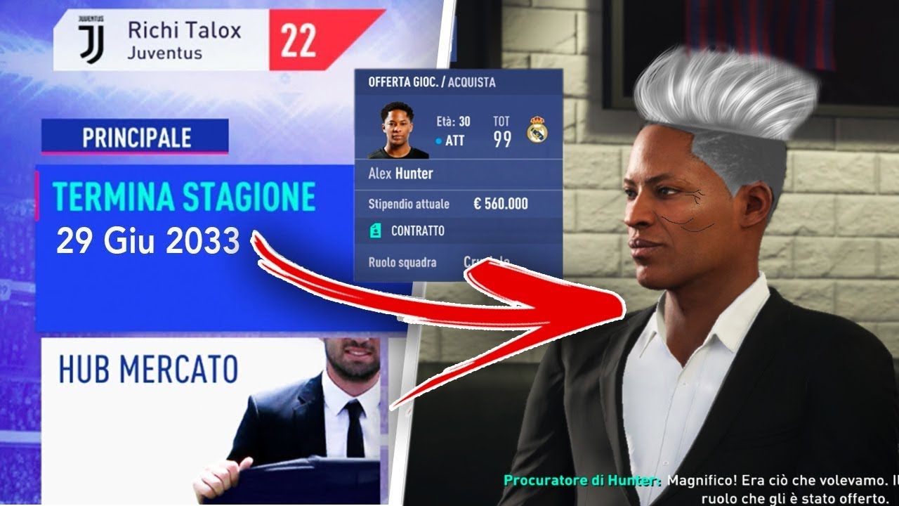 😨COSA SUCCEDE ad ALEX HUNTER nel 2030 a FINE CARRIERA ALLENATORE!! miti di fifa 19