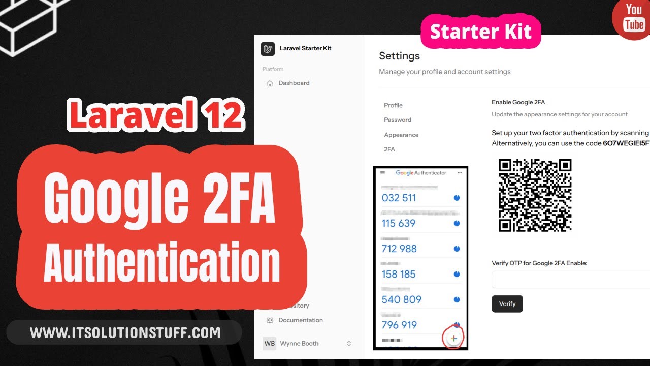 Laravel 12 Google 2FA Authentication with Starter Kit