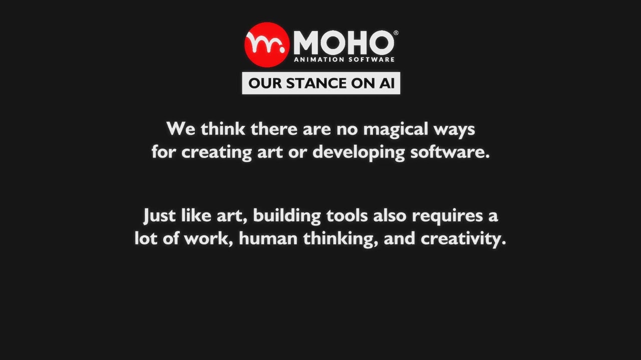 Moho Animation Software's stance on AI