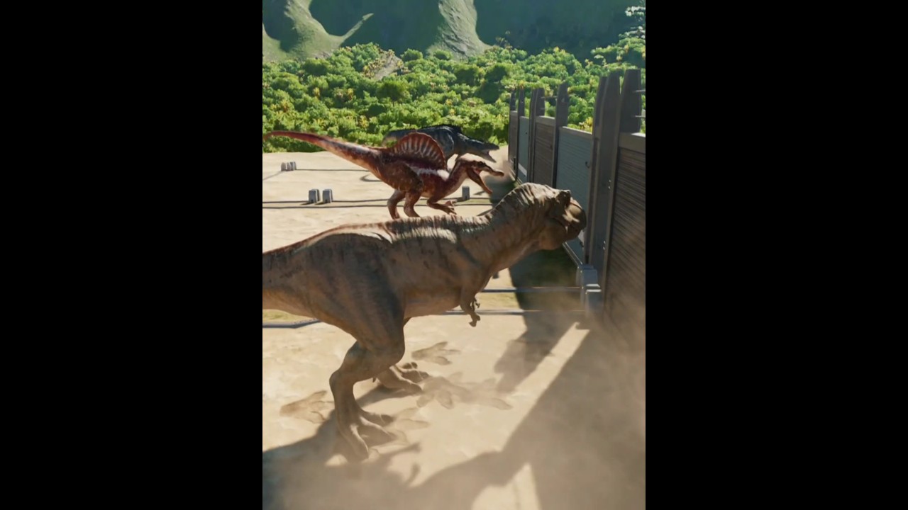🥶 GATE BREAK RACE! BIG THREE! REX VS GIGA VS SPINO! || JURASSIC WORLD EVOLUTION 3 