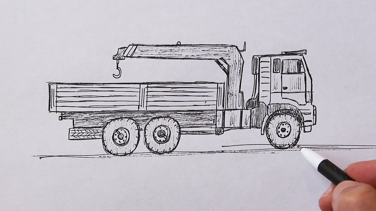 Как нарисовать автокран легко