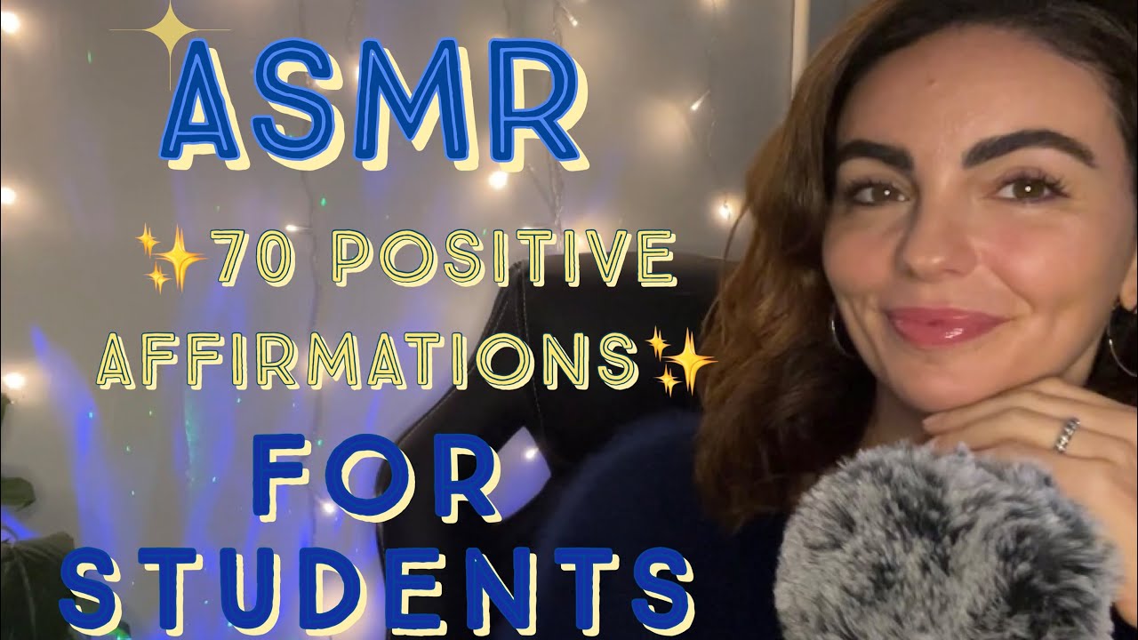 ASMR✨70 Positive Affirmations For Studying| close whisper & music| fluffy mic scratches