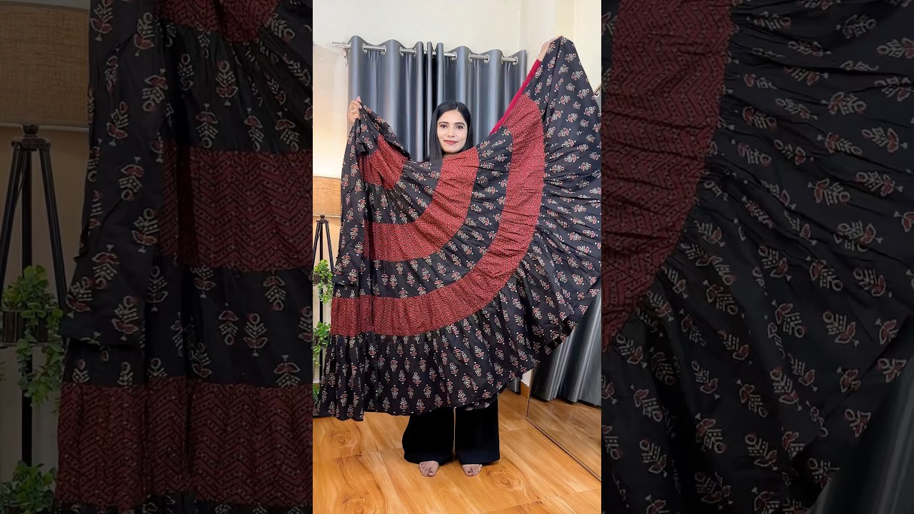 Printed Anarkali Kurta set 🌺 #cotton #anarkali #suit #unboxing #getthelook #anarkalisuits #flared