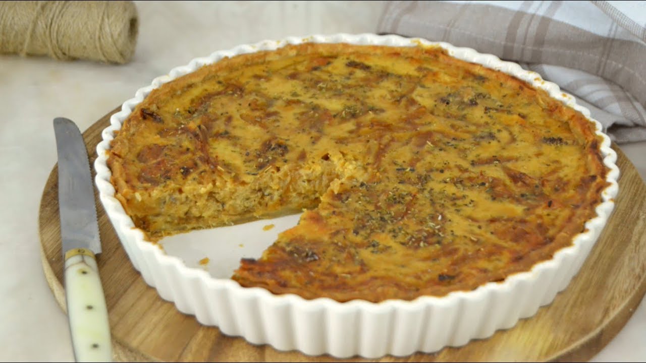 Tarta salada de cebolla y queso ¡Fácil y deliciosa!