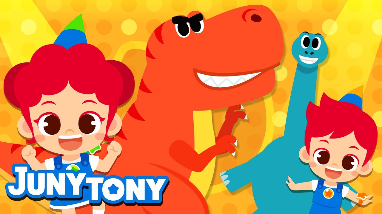 Dançando com os Dinossauros | T-Rex, Braquiossauro, e Mais | Dinossauros | JunyTony em Português