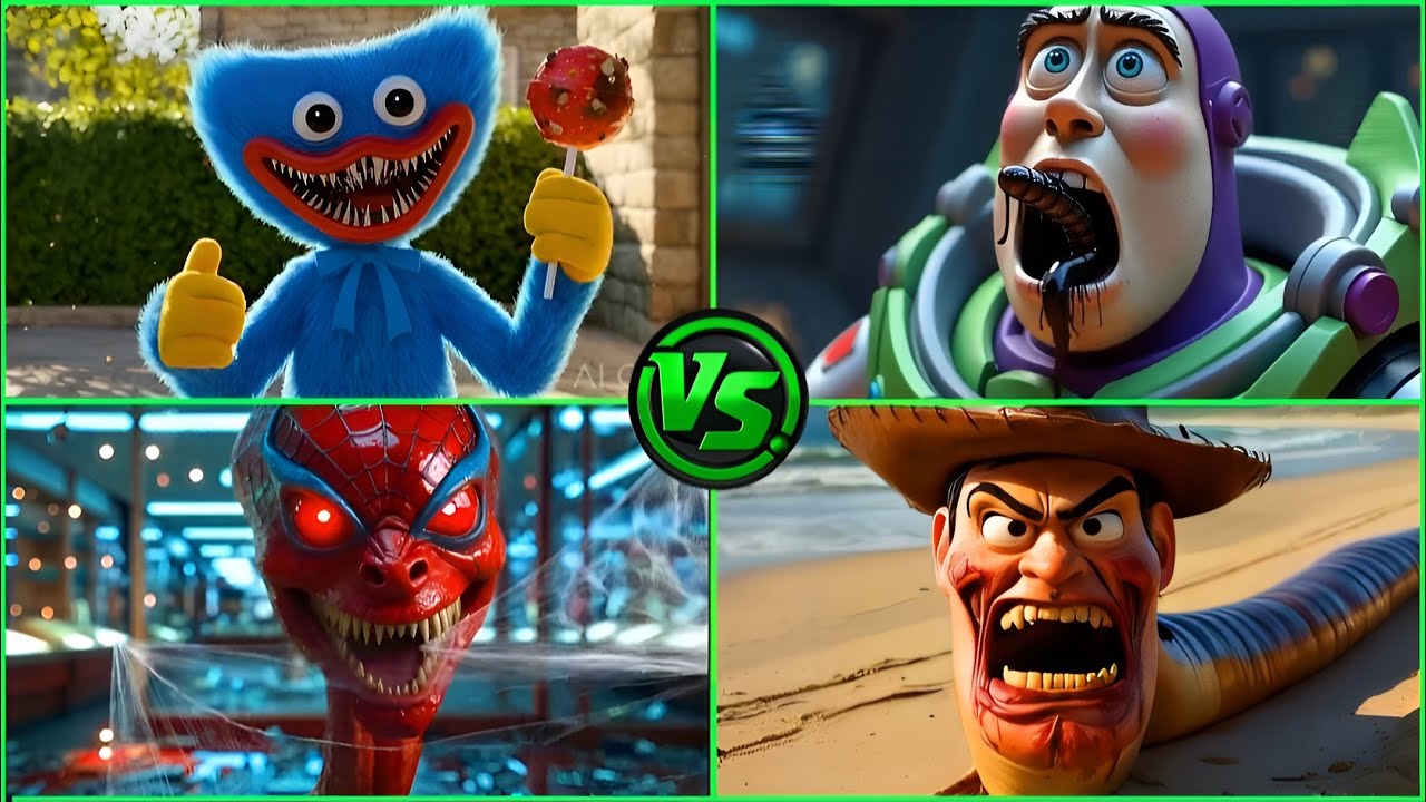 Huggy Wuggy Exe vs Lightyear Exe vs Spiderman Exe vs Woody Monster