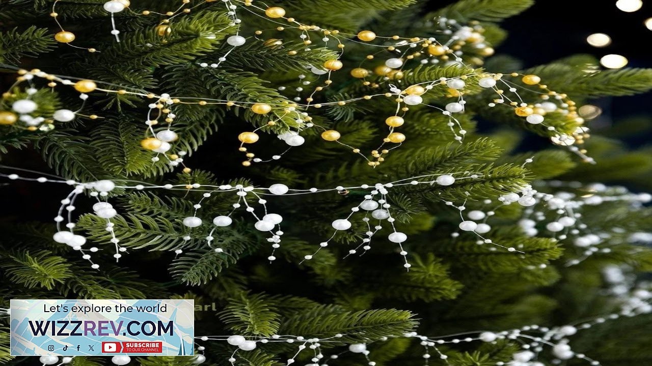 Pearl Beaded Christmas Garland for Tree and Wreath DIY Decoration 2 Meter