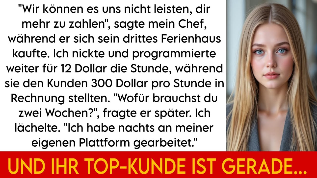 Sie zahlten mir 12$ pro Stunde, berechneten meinen Kunden 300$ – bis sie sahen, was ich nachts baute
