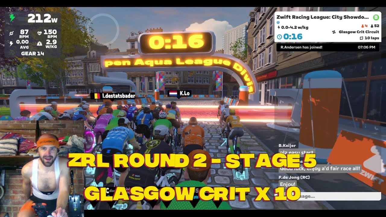 Tuesday Night Pain TRIBE Dugongs | Zwift Racing League Round 2 Aqua B3 | Stage 5 - Glasgow Crit
