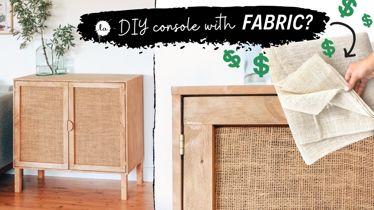 AMAZING Cane Storage Console WITH BURLAP! [ WOW $90 ]