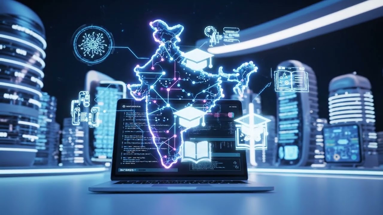 🚀 Building Digital Bharat | India Map Glowing Digital | AI & Technology Future