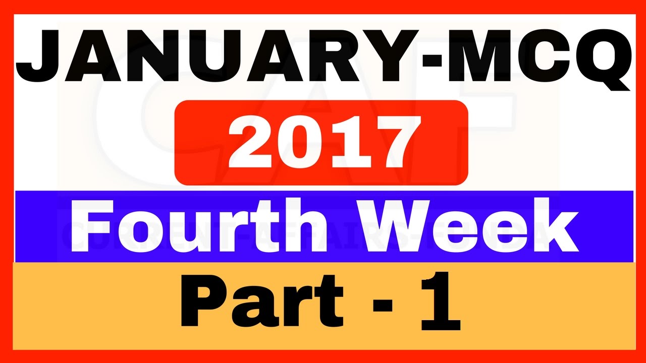 (Hindi) January Fourth Week Part - 1 | MCQ Current Affairs for (BANK,SSC,RAILWAY,other Govt Exams)