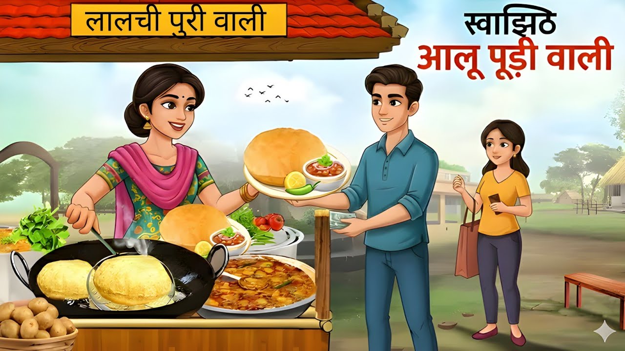 आलू पुरी वाली। Aalu puri wali। Hindi kahaniya। Cartoon kahani। Moral story।