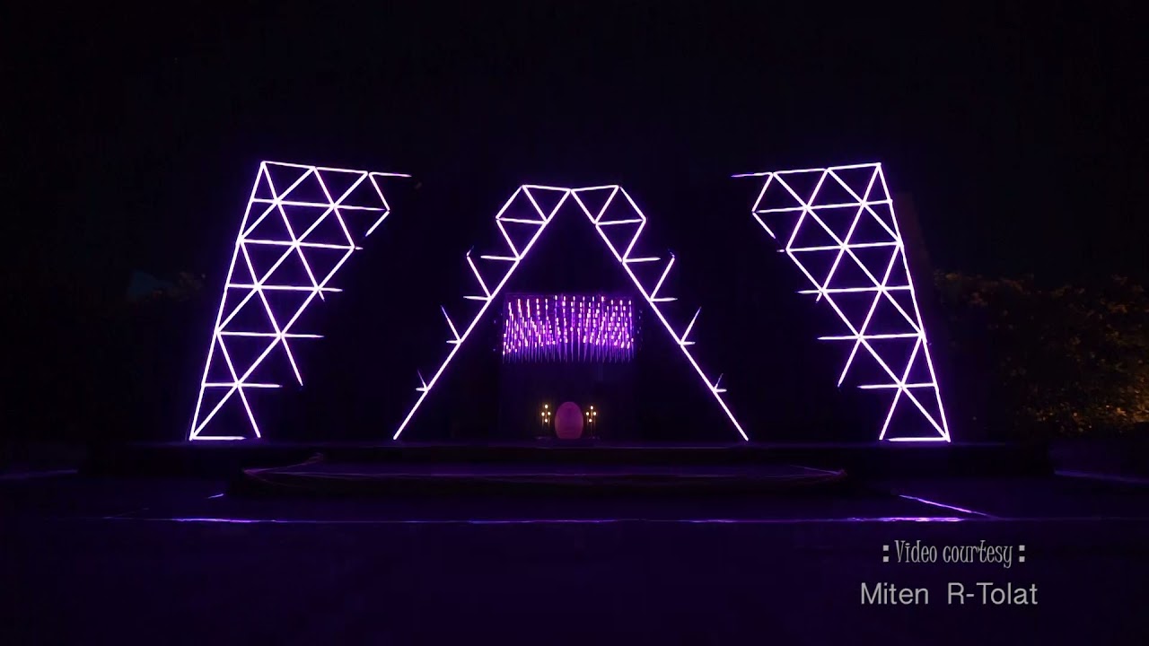 Sangeet event decor played beautifully with MIBar Lights by Radhe Corporation at Ahmedabad