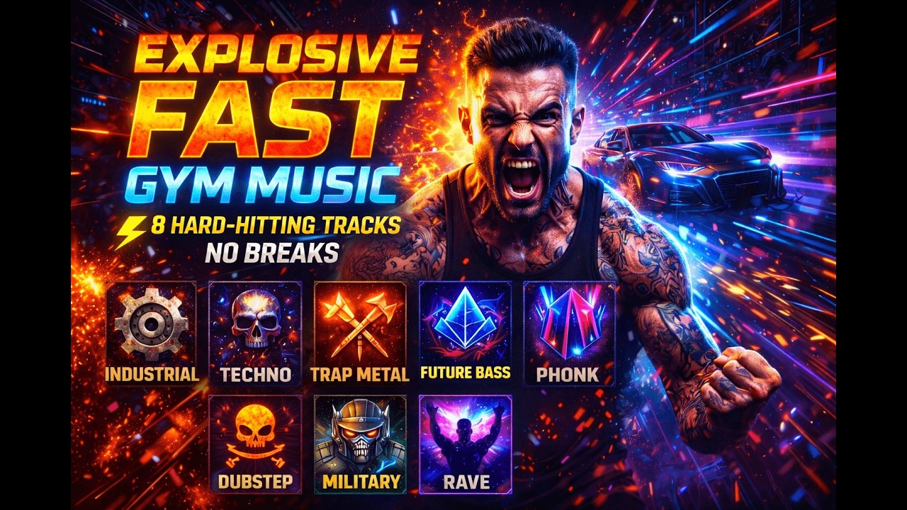 EXPLOSIVE FAST GYM MUSIC ⚡ 8 Hard-Hitting Tracks (NO BREAKS)