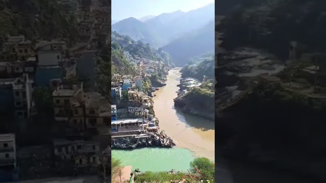 alaknanda and bhagirathi sangam in devprayag #devprayag  #travelvlog #love #vlog #youtubeshorts