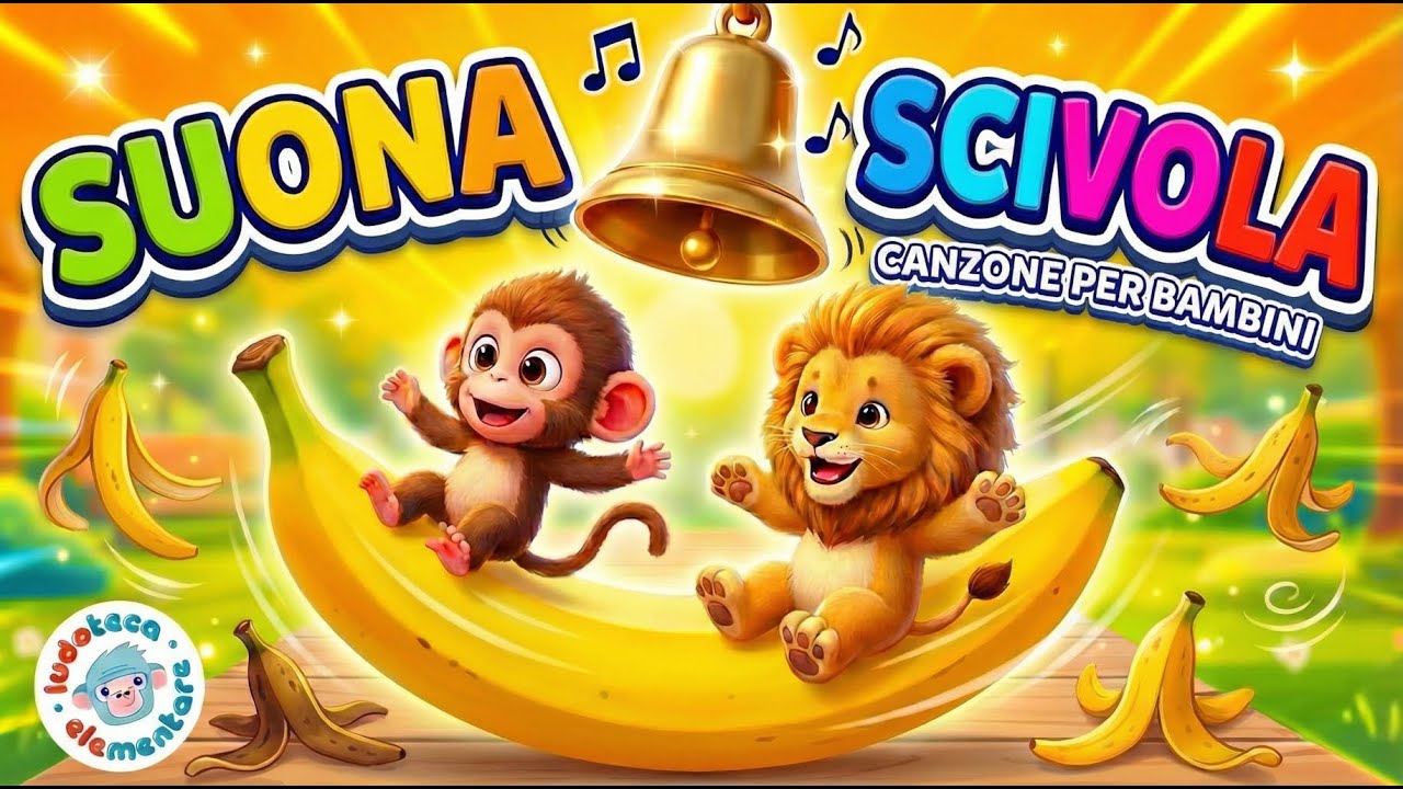 Sulla buccia di banana 🍌 Chi scivola? – Canzone per bambini (Animali)