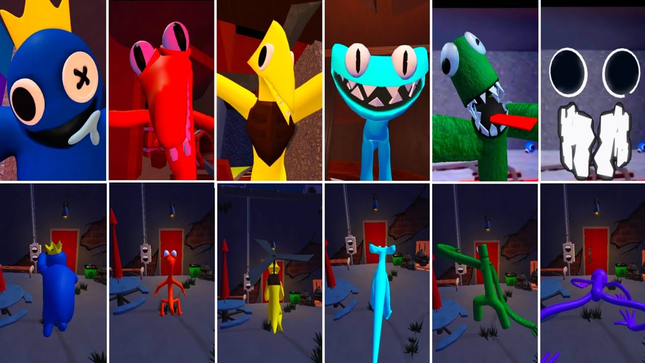 Rainbow friends chapter 2 Ending all Monsters Jumpscares V'S Accurate Rainbow friends Roleplay 