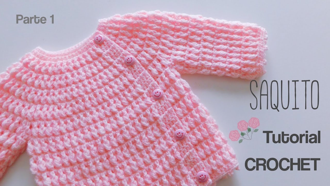 Saquito abierto, Jersey, Sueter para Bebe a Crochet  Parte 1 de 2