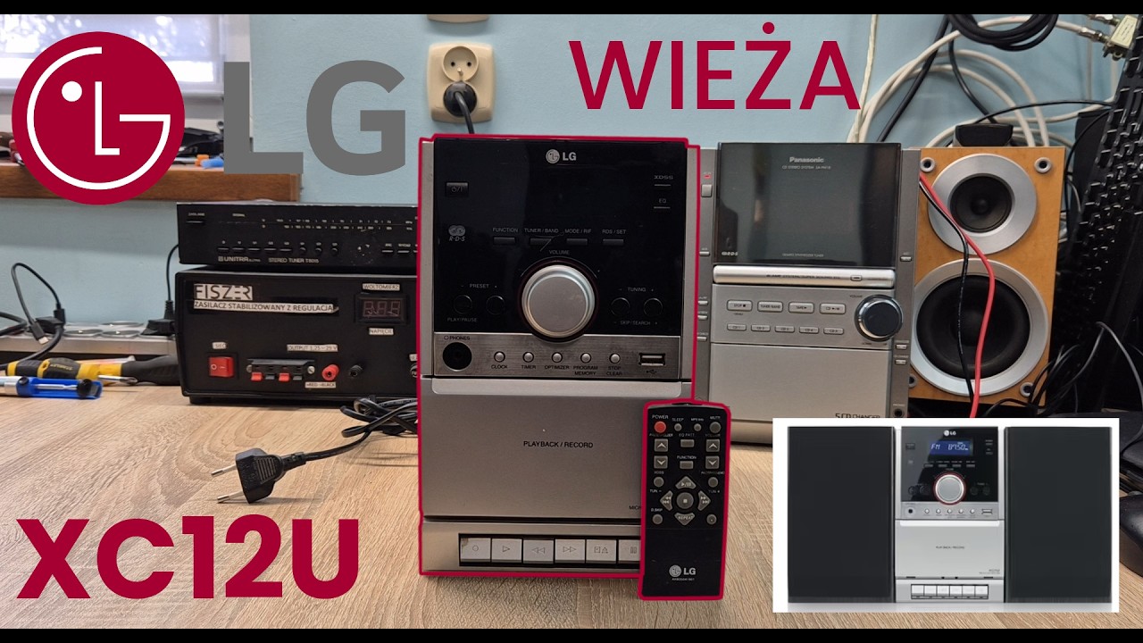 Mini WIEŻA LG XC12U - USB CD TAPE FM - mała moc, słaby dźwięk