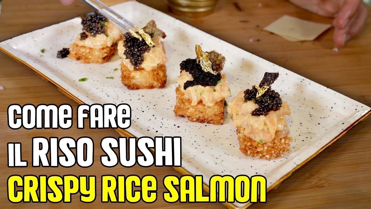 Come fare il RISO DA SUSHI IN CASA + CRISPY RICE spicy SALMON