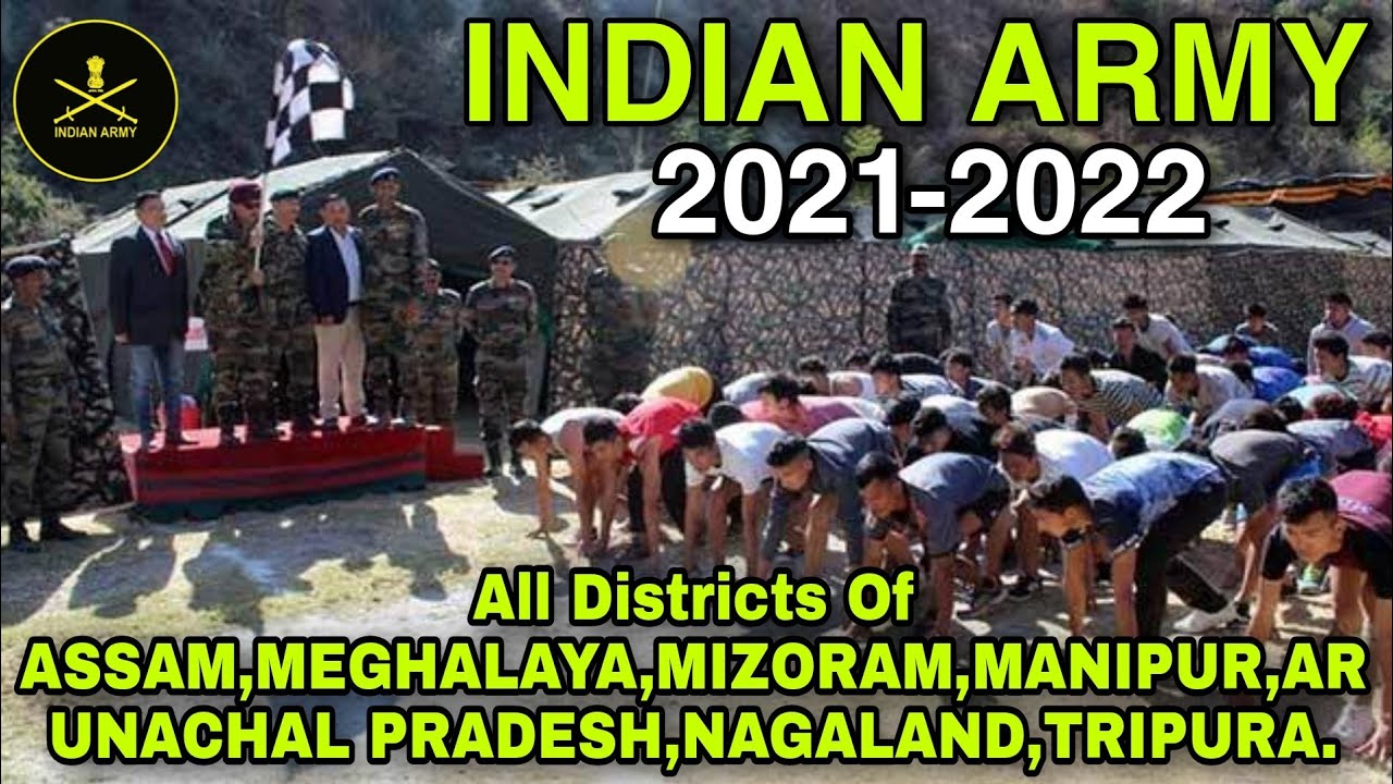 Indian Army Rally Notice North East Shillong Zone 2021-2022 || All Districts of North East States