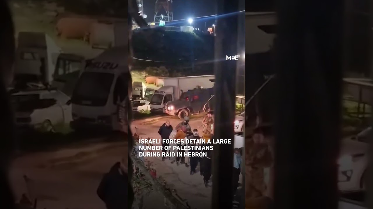Israeli forces detain a large number of Palestinians during raid in Hebron