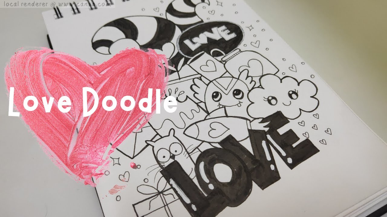 💗Cute Love Doodle Art | Valentine's Day Special Doodle | Doodle With Me 👩🏻