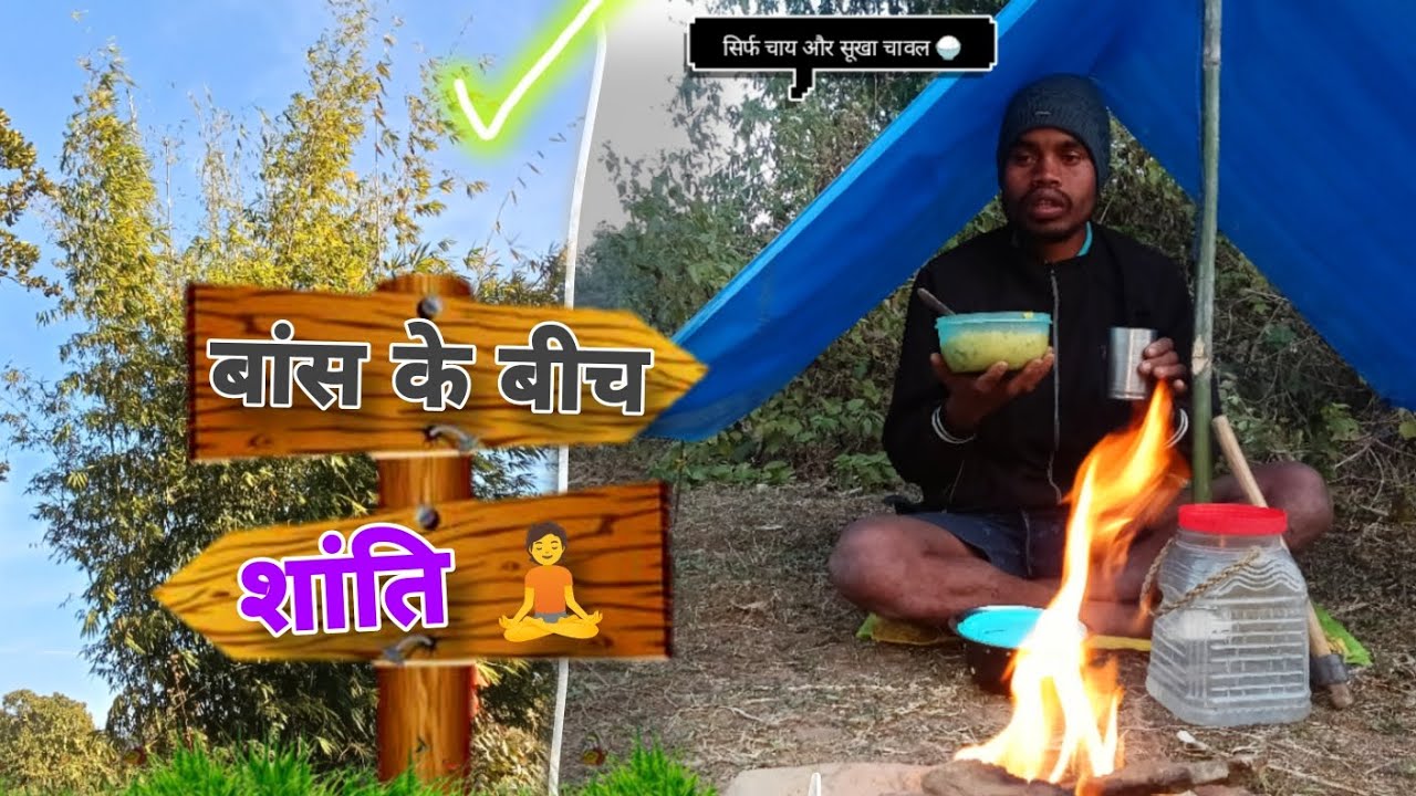 Day 23 | बांस पेड़ किनारे Silent Camping 🌿 | देसी मसालेदार खाना | 30 Day Hard Challenge