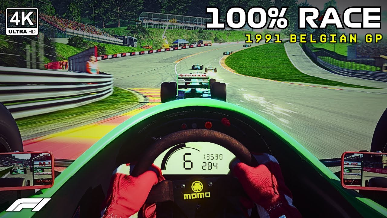 Michael Schumacher 100% Race in 1991 Jordan 191 V8 at Spa | Cockpit View | Maximum Difficulty