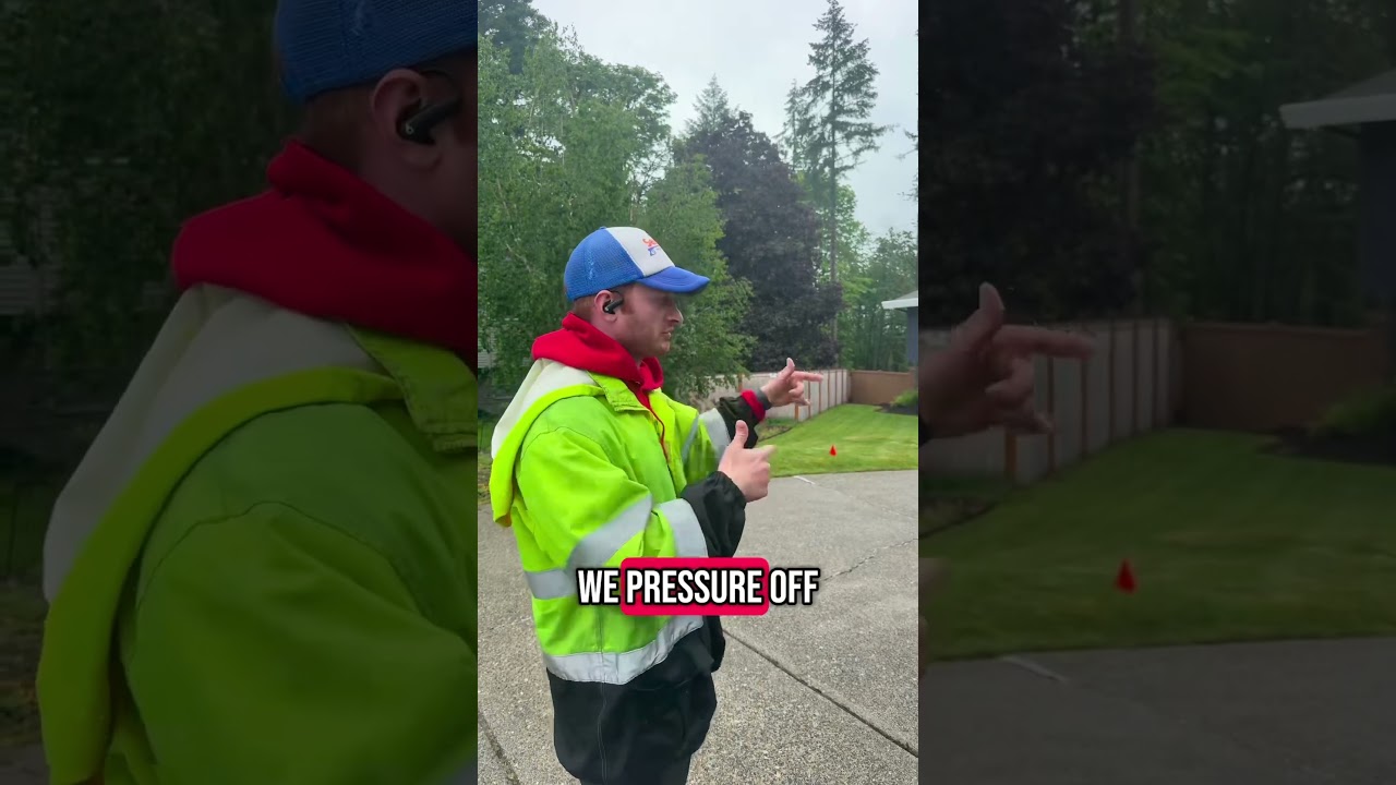 Pressure washing in Bellevue, Washington driveway and garage