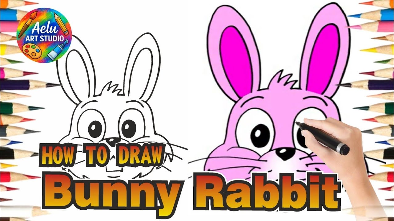 How To Draw a Cute Bunny Rabbit 🐰 | Easy Drawing Tutorial for Kids & Beginners