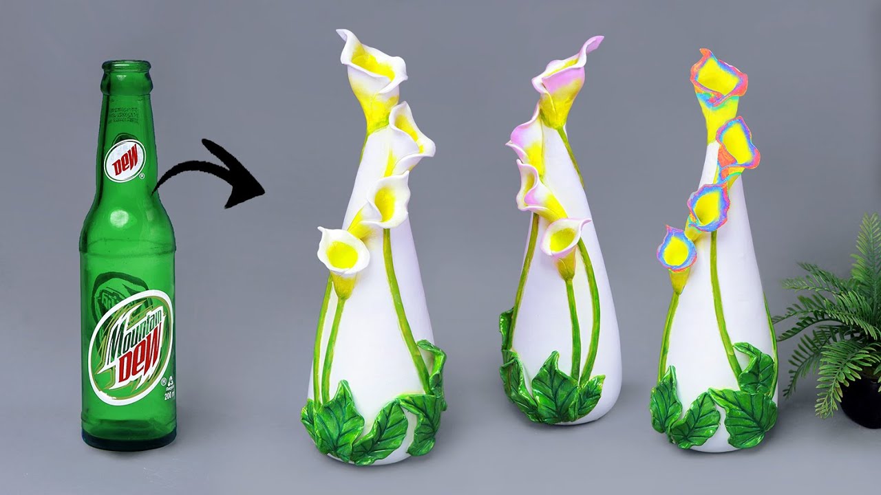 Plastic bottle flower vase making - Sand flower vase | प्लास्टिक की बोतल फूल फूलदान बना रही है