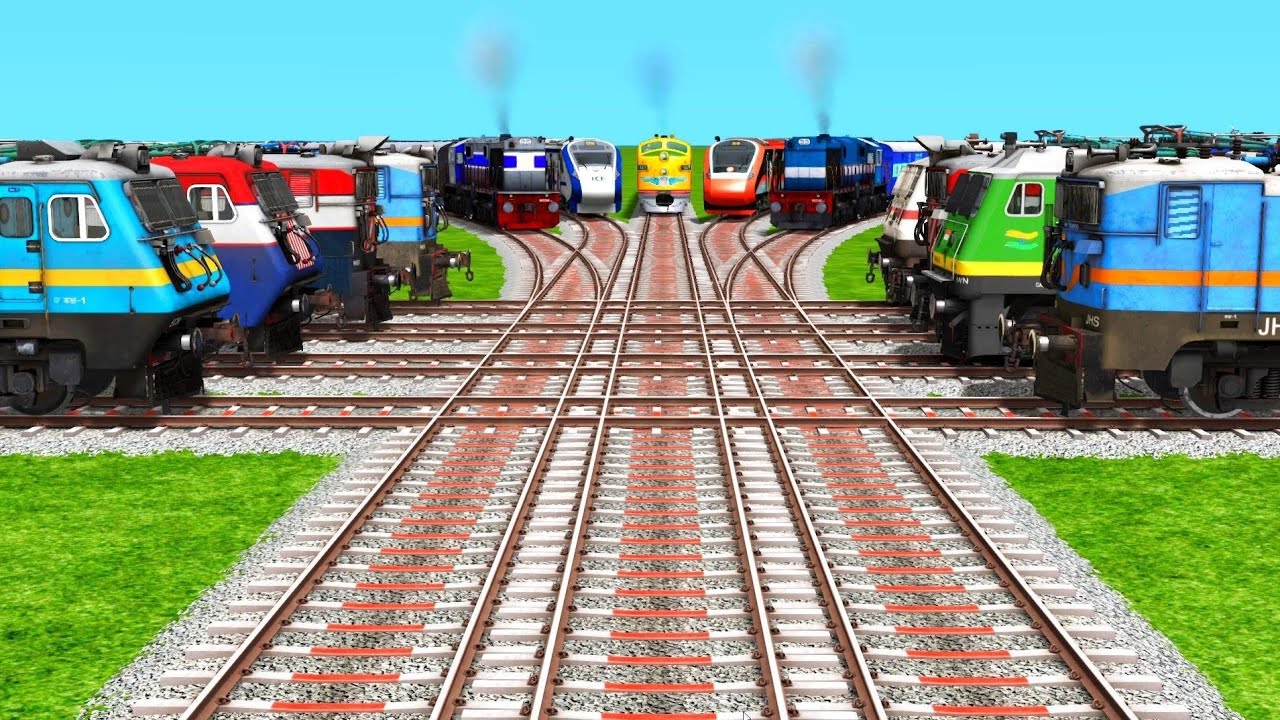 13🔗Coupling Trains Crossing Each Other At Diamond Crossing || Beamng Drive▶️Train Simulator Classic