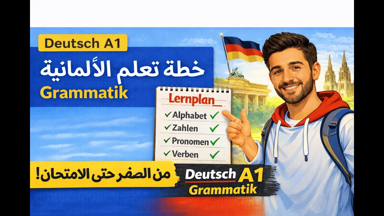 خطة تعلم قواعد اللغة الألمانية من الصفر | Deutsch A1 – Grammatik Lernplan