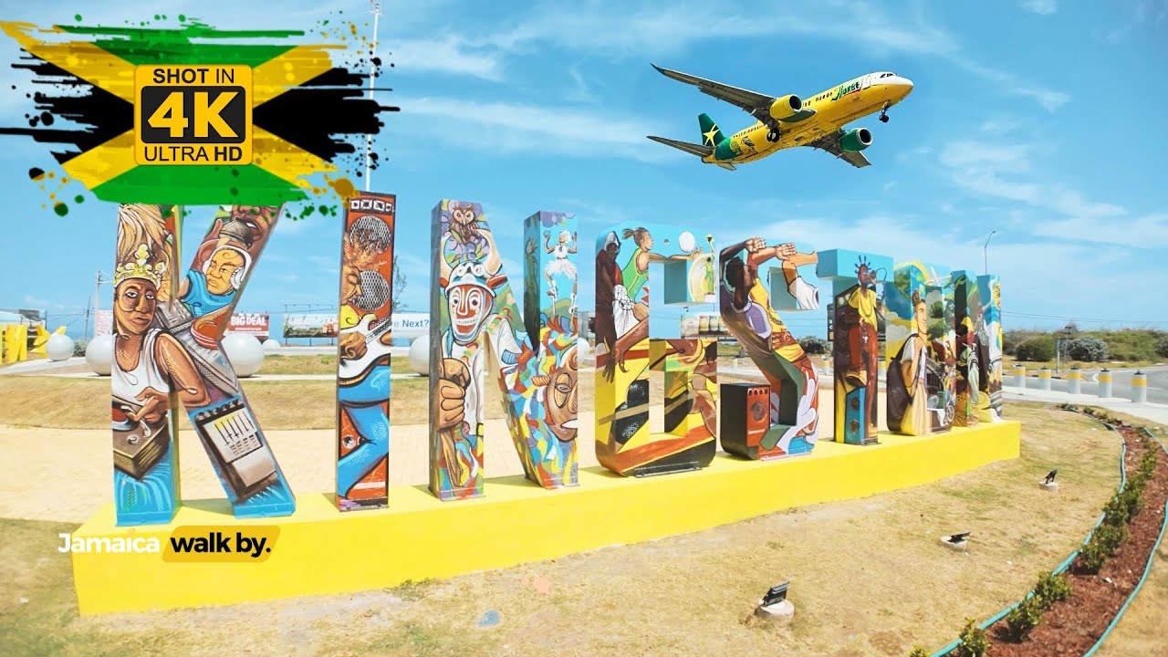 ✓Norman Manley International Airport New Welcome Sign Full Walking Tour | #jamaica #jamaicawalkby