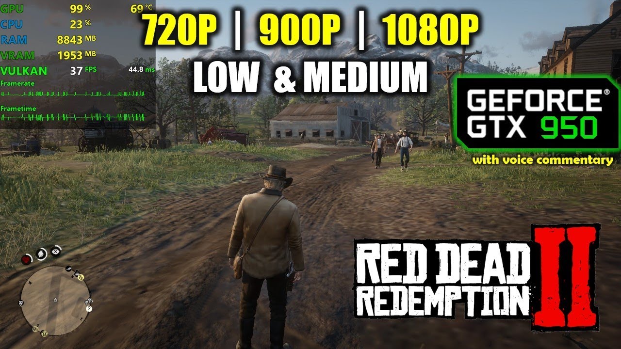 GTX 950 | Red Dead Redemption 2 - 1080p, 900p, 720p - Low & Medium