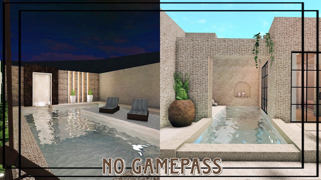 NO GAMEPASS BACKYARD POOL IDEAS | BLOXBURG (MODERN AND LUXURIOUS)