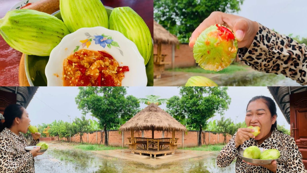 Eating Sour Mango with Spicy Salt under the Rain