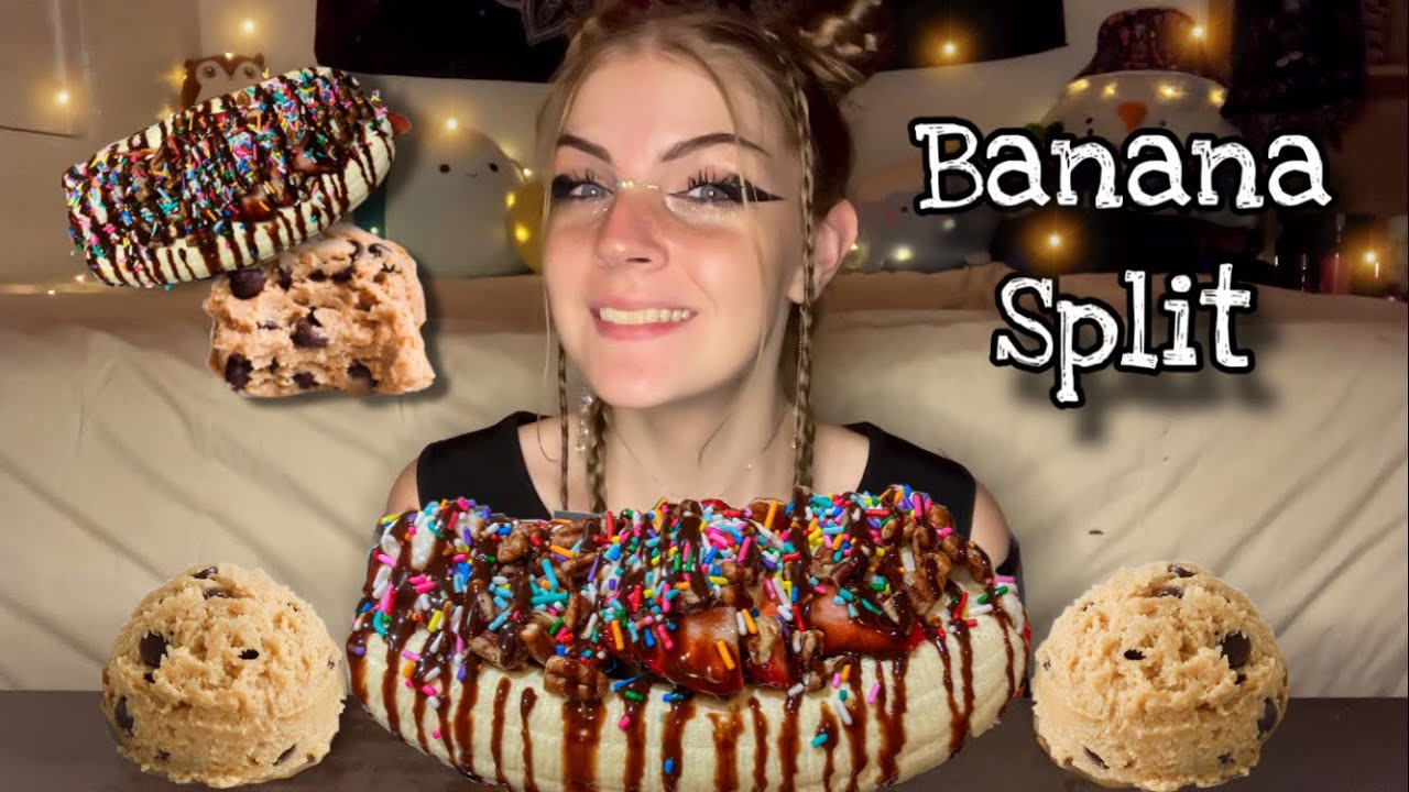 COOKIE DOUGH BANANA SPLIT MUKBANG! (Vegan)