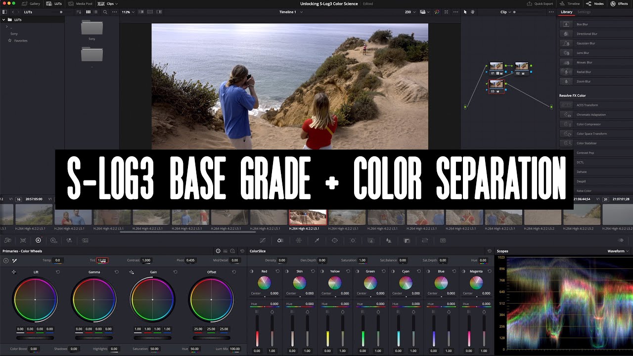 S-Log3 Base Grade Color Correction Tutorial - Fixing White Balance & Color Separation