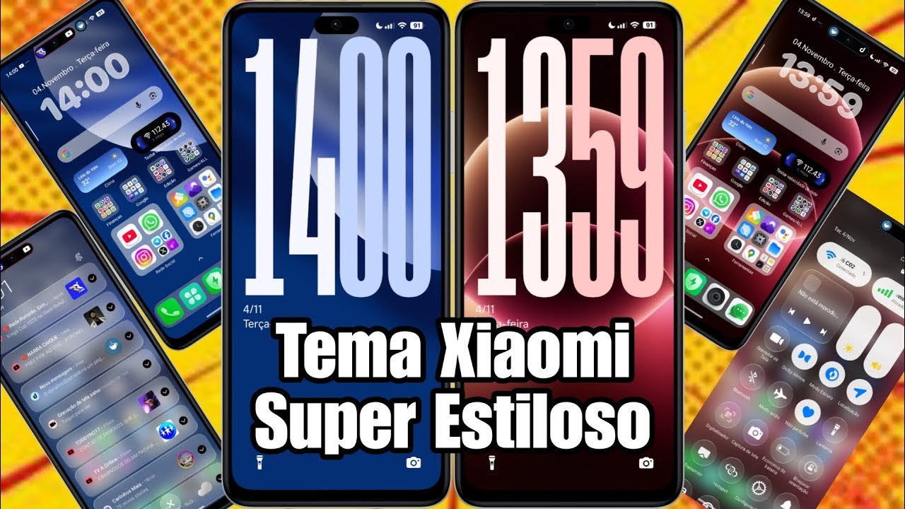 🔥 Lançamento! Tema XIAOMI Estilo HyperOs 3 Ícones e Control Center Liquid Glass @CiclopeTech