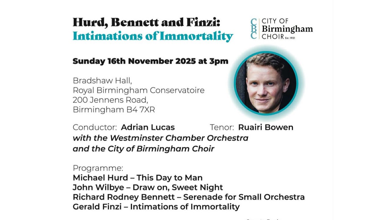 City of Bimingham Choir: Concert November 16th 2025