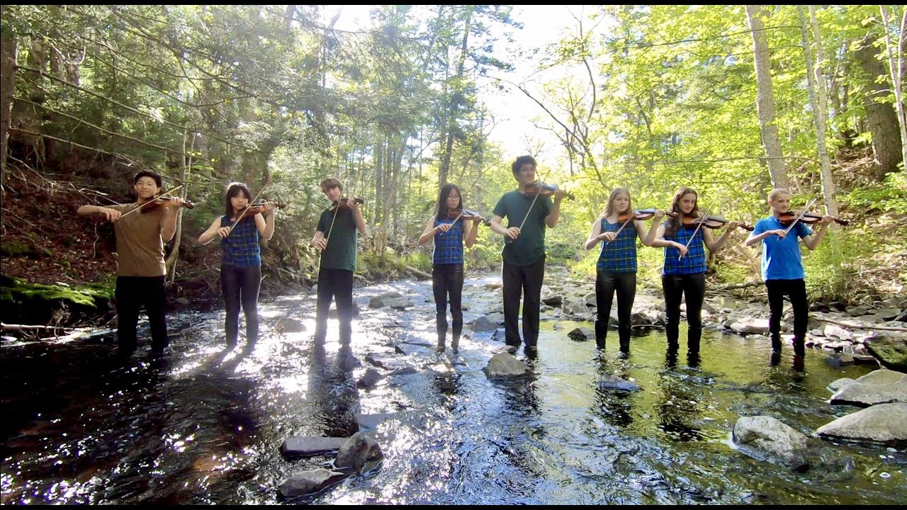 Celtic Fiddle Waterfall Cover - Emily's Wee Tune & Cooley's Reel by Nova Scotia Youth Ambassadors