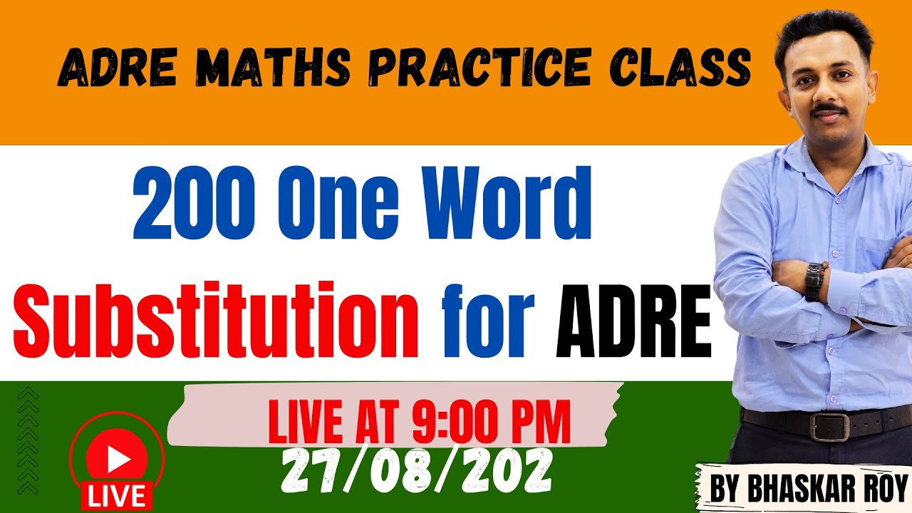 One Word Substitution : Join the ADRE Marathon Class LIVE Daily! | Free Marathon Classes