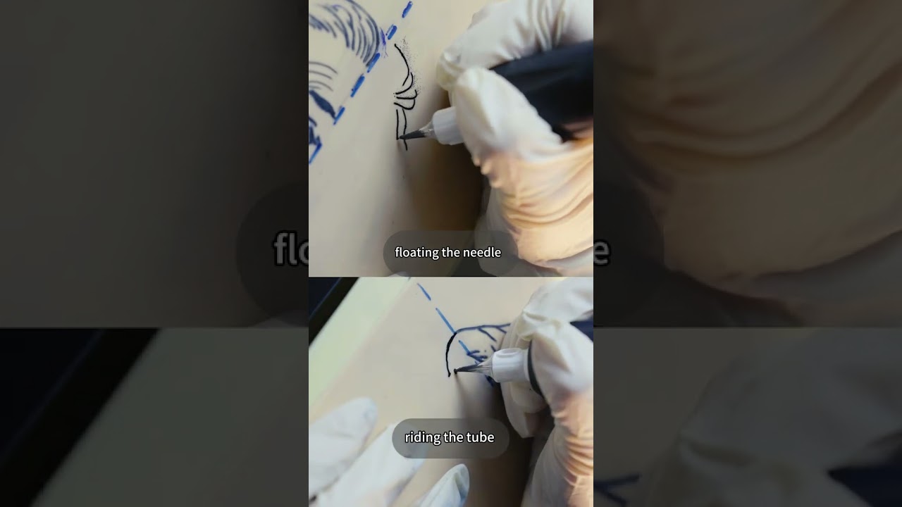 Floating the needle V S riding the tube #tattoo #tattoocartridges #beginner #techniques #ink