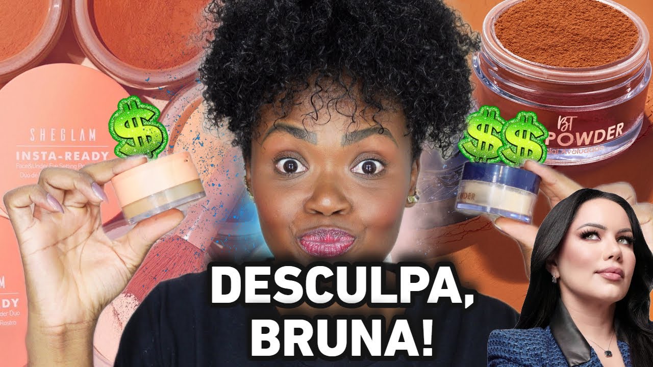 NÃO AGUENTEI!😭TENTATIVA de resenha: BT SKINPOWDER (Bruna Tavares)! | UNIQUE AMBER e TAN (Pele Negra)
