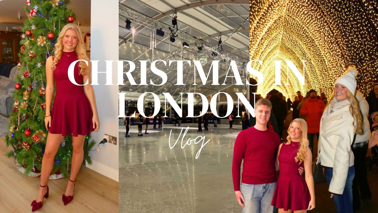 Aesthetic Winter Day in London ✨ | Ice Skating, Winter Wonderland, Christmas Lights & Pasta🎄