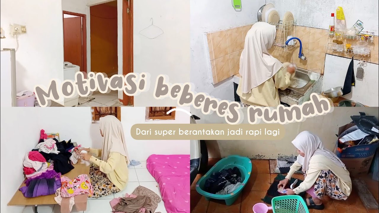 Motivasi Bersihin Rumah Berantakan | beberes saat hujan dan sedikit makeover dapur